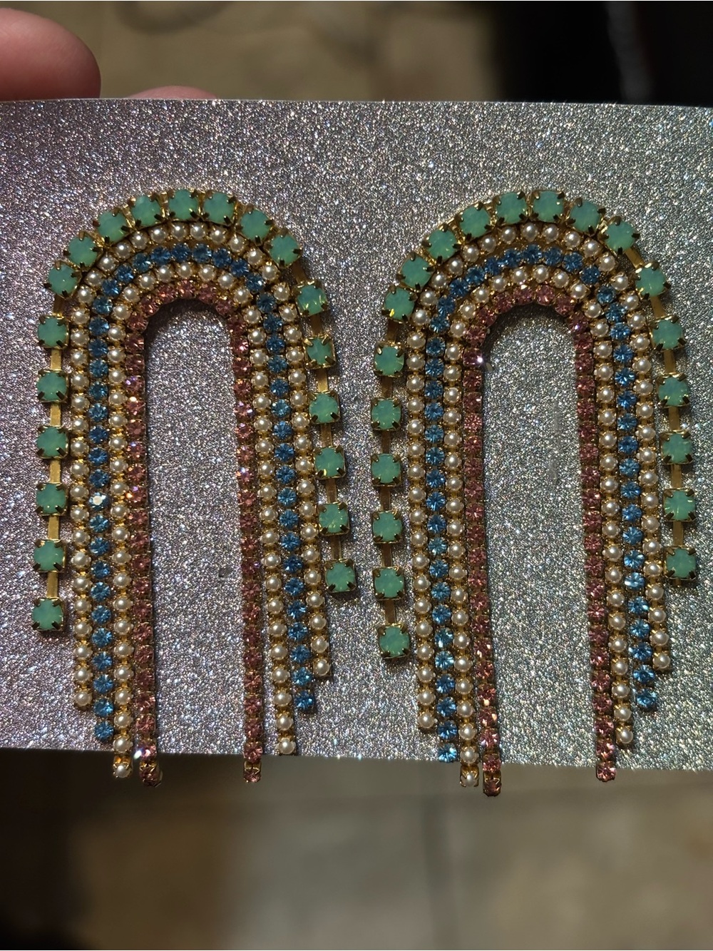 Feed Me Gems Mint Rainbow Earrings